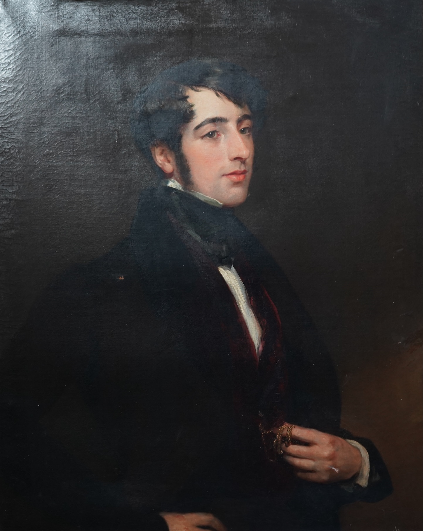 English School, 19th century, A half-length portrait of a young gentleman